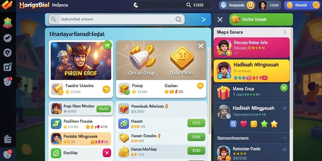 Menu upgrade karakter yang intuitif dan mudah digunakan.